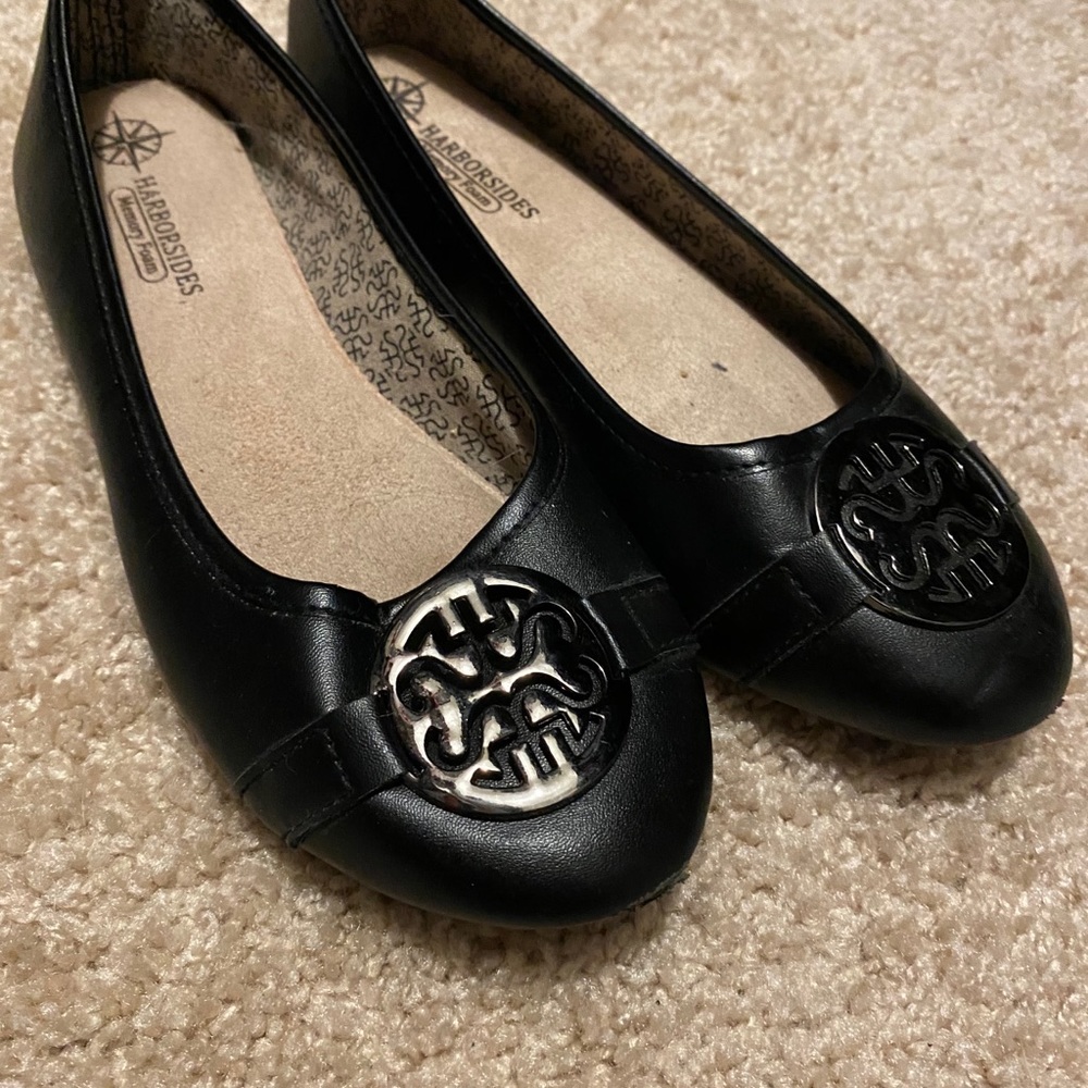 Harborsides Memory Foam Black Flats